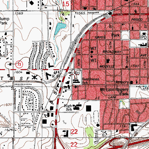 Topographic Map of First Mennonite Church, OK