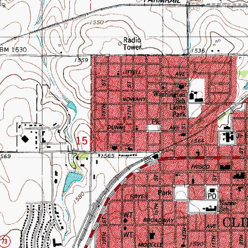 Topographic Map of Pentecostal Holiness Church, OK