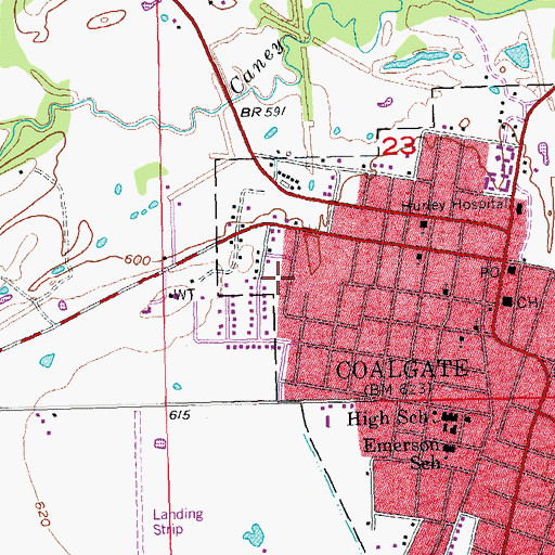 Topographic Map of Seventh Day Adventist Church, OK
