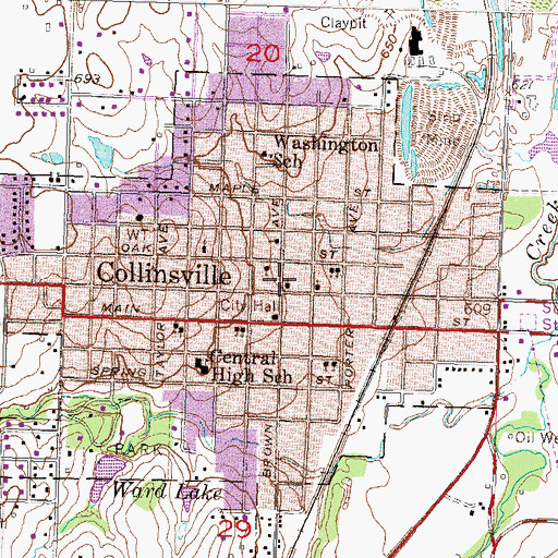 Topographic Map of Church of the Nazarene, OK