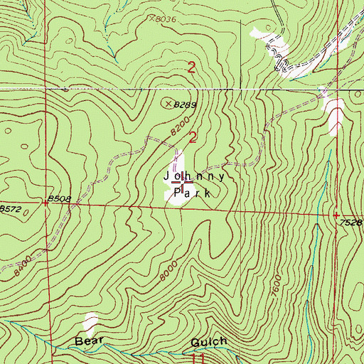 Topographic Map of Johnny Park, CO