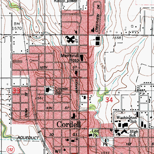 Topographic Map of Bible MB Church, OK