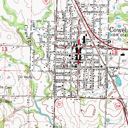 Topographic Map of Christian Church, OK