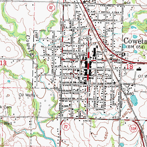 Topographic Map of Church of Christ, OK