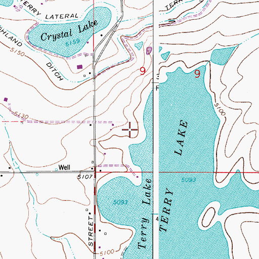 Topographic Map of Mullen Park, CO