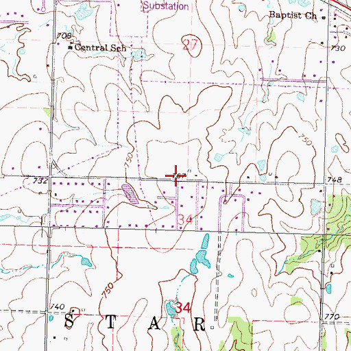 Topographic Map of New Bethel Assembly of God, OK