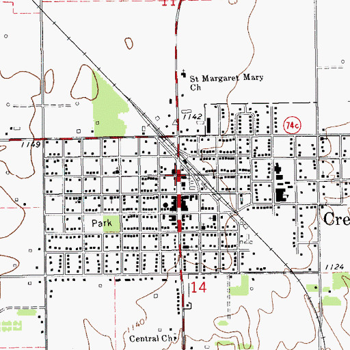 Topographic Map of Assembly of God Church, OK