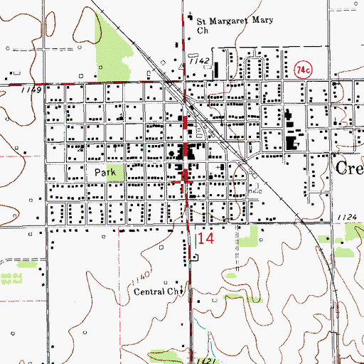 Topographic Map of Baptist Church, OK