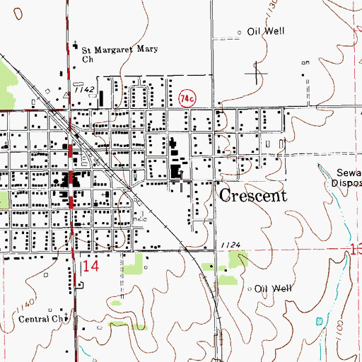 Topographic Map of Immanuel Covenant Church, OK