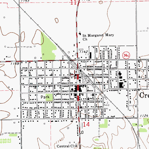 Topographic Map of Jefferson Street First Baptist, OK