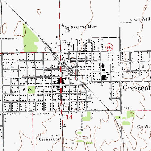 Topographic Map of Madison Street Church of God, OK