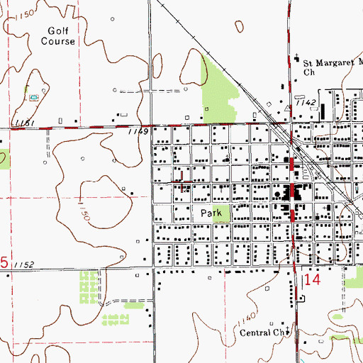 Topographic Map of Mount Vernon United Methodist Church, OK