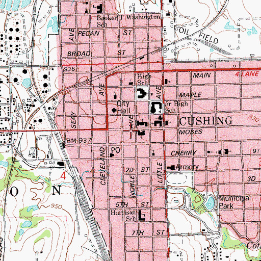Topographic Map of Presbyterian Church, OK