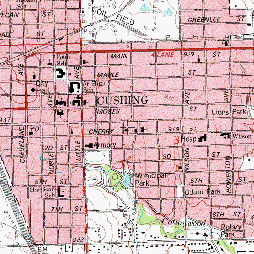 Topographic Map of Lutheran Church-Our Redeemer, OK