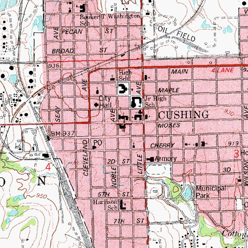 Topographic Map of Saints Peter and Paul Catholic Church, OK