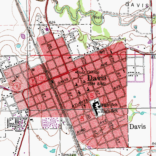Topographic Map of Zion Full Gospel Tabernacle, OK
