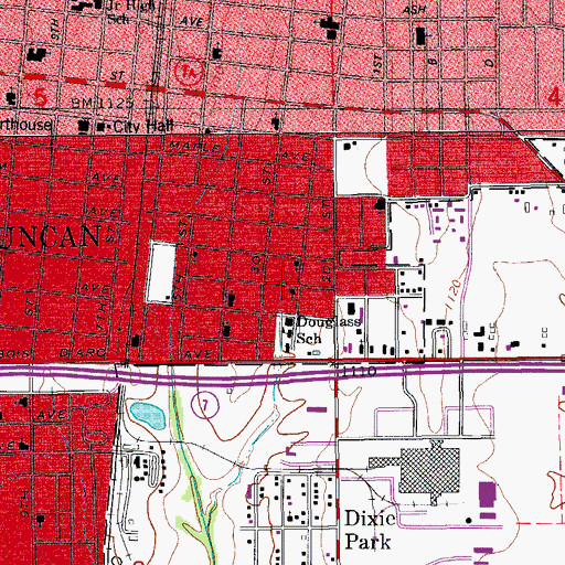 Topographic Map of Church of God in Christ, OK