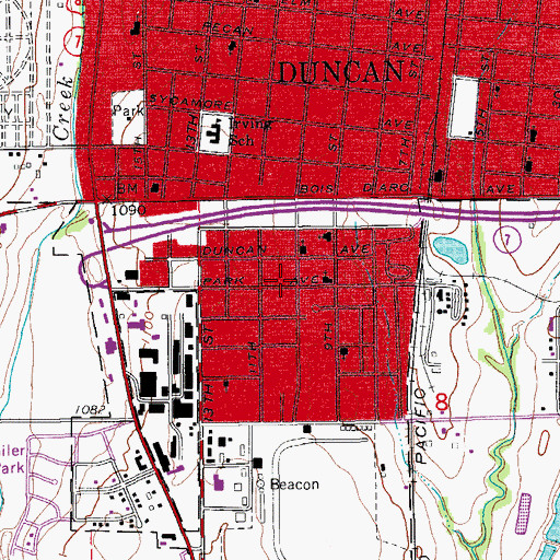 Topographic Map of Faith Temple Pentecostal Church, OK