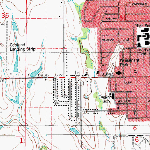 Topographic Map of First Free Will Baptist Church, OK