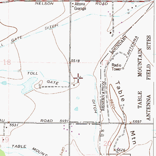 Topographic Map of Toll Gate Ditch, CO