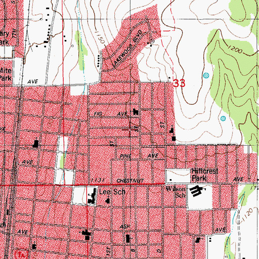 Topographic Map of Trinity Baptist Church, OK