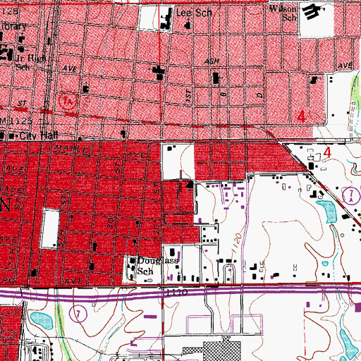 Topographic Map of True Gospel Tabernacle Church, OK