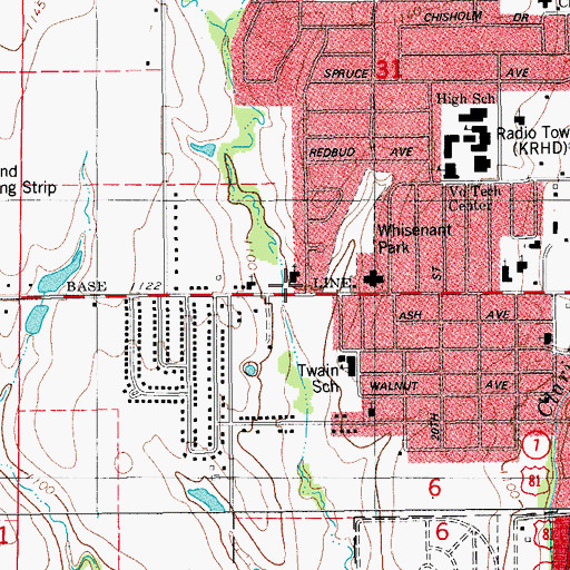Topographic Map of Western Heights Baptist Church, OK