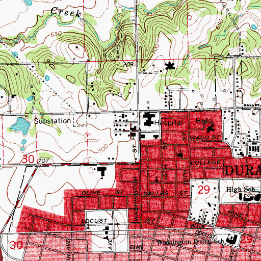 Topographic Map of Abundant Life Temple, OK