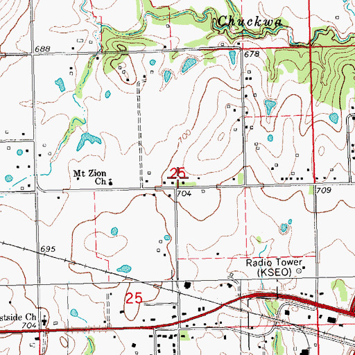 Topographic Map of Bible Missionary Church, OK