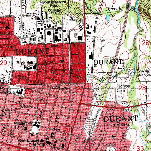 Topographic Map of The Church of Jesus Christ of Latter Day Saints, OK