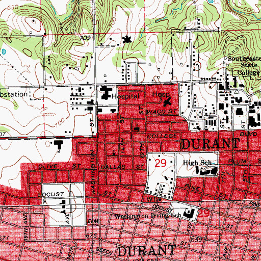 Topographic Map of Fairview Baptist Church Day Care (historical), OK