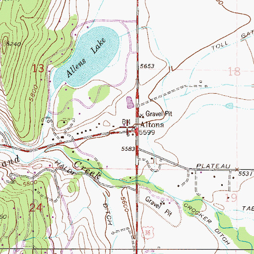 Topographic Map of Altona, CO