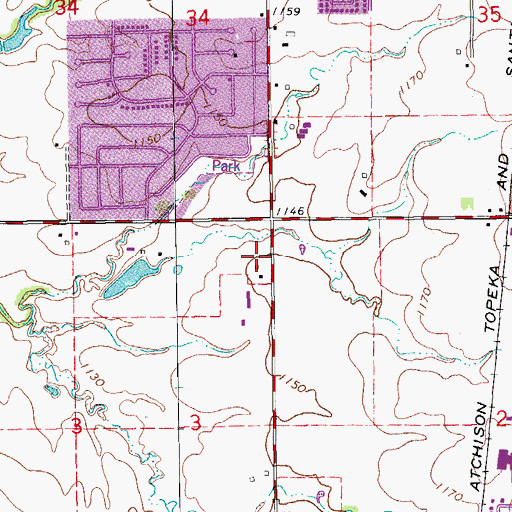Topographic Map of Calvary Temple, OK