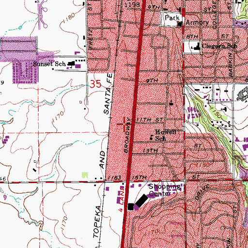 Topographic Map of Channing Unitarian-Universalist, OK