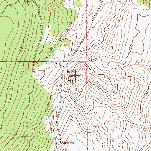 Topographic Map of Red Hill, CO