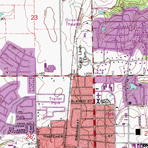 Topographic Map of Church of Christ-Westwood, OK