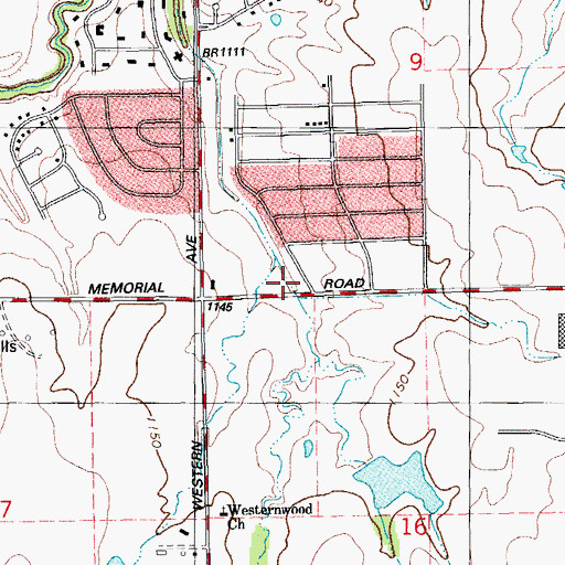 Topographic Map of Church of the Rock, OK