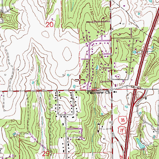 Topographic Map of Edmond Christian Church, OK
