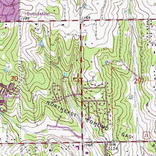 Topographic Map of Faith Bible Church, OK