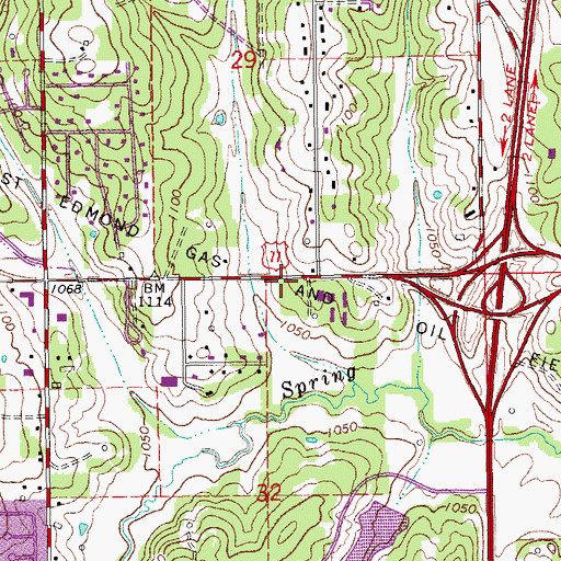 Topographic Map of Faith Family Worship Center, OK