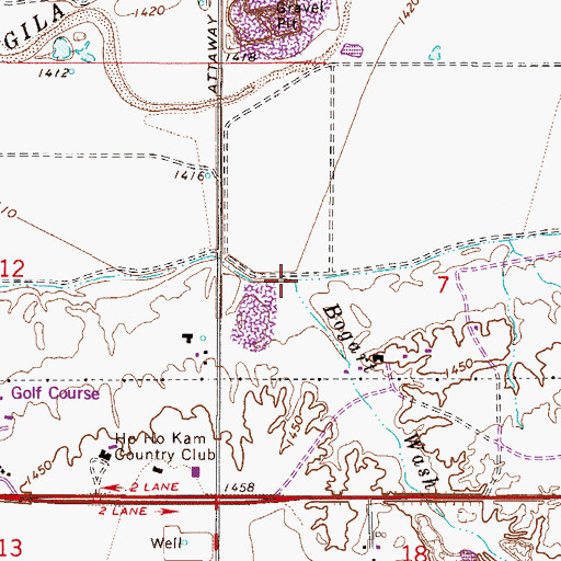 Topographic Map of Bogart Wash, AZ