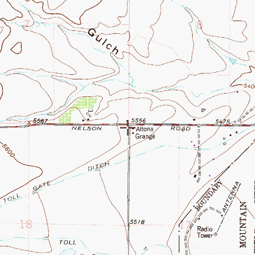 Topographic Map of Altona Grange, CO