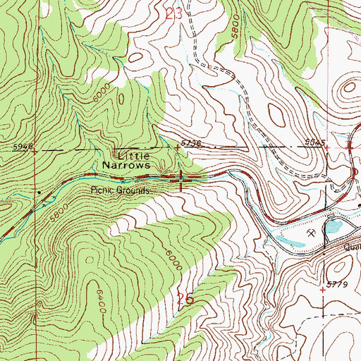 Topographic Map of Little Narrows, CO