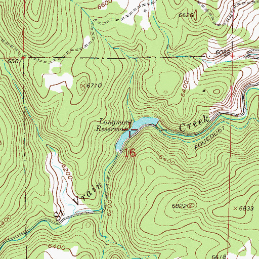 Topographic Map of Longmont Reservoir, CO