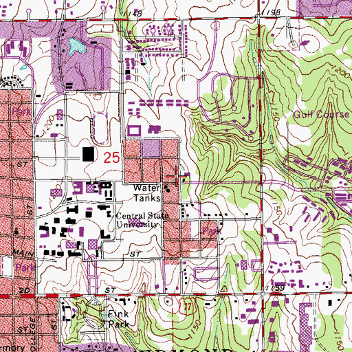 Topographic Map of Highland Park Baptist Church, OK