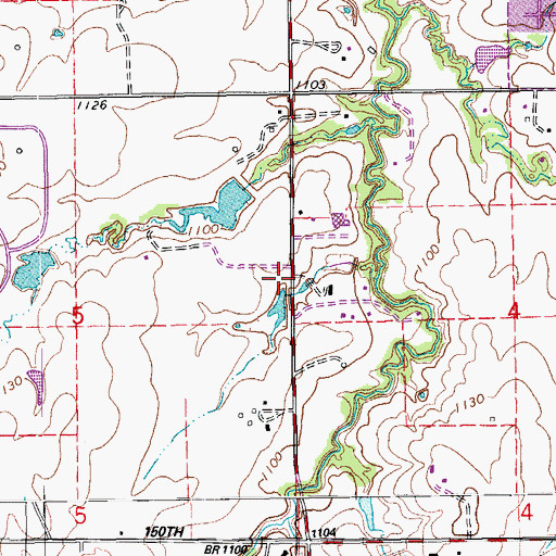 Topographic Map of Liberty Church, OK