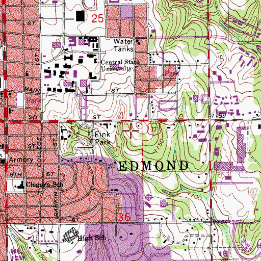 Topographic Map of Philadelphia Church of God, OK