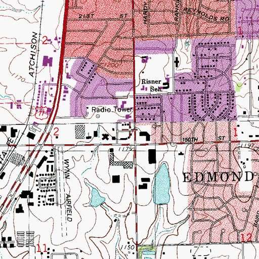 Topographic Map of Southern Hills Christian Church, OK