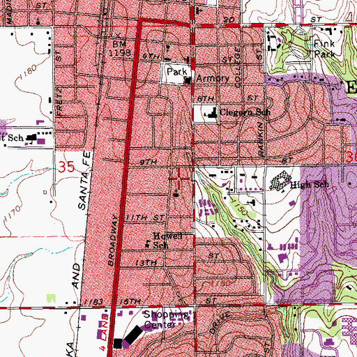 Topographic Map of Saint Elizabeth Ann Seton School, OK