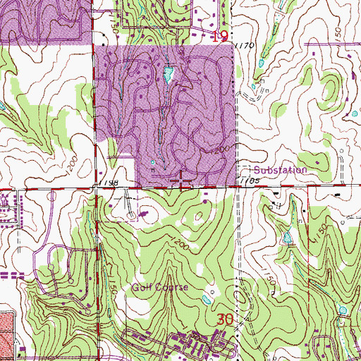 Topographic Map of Reorganized Church of Jesus, OK